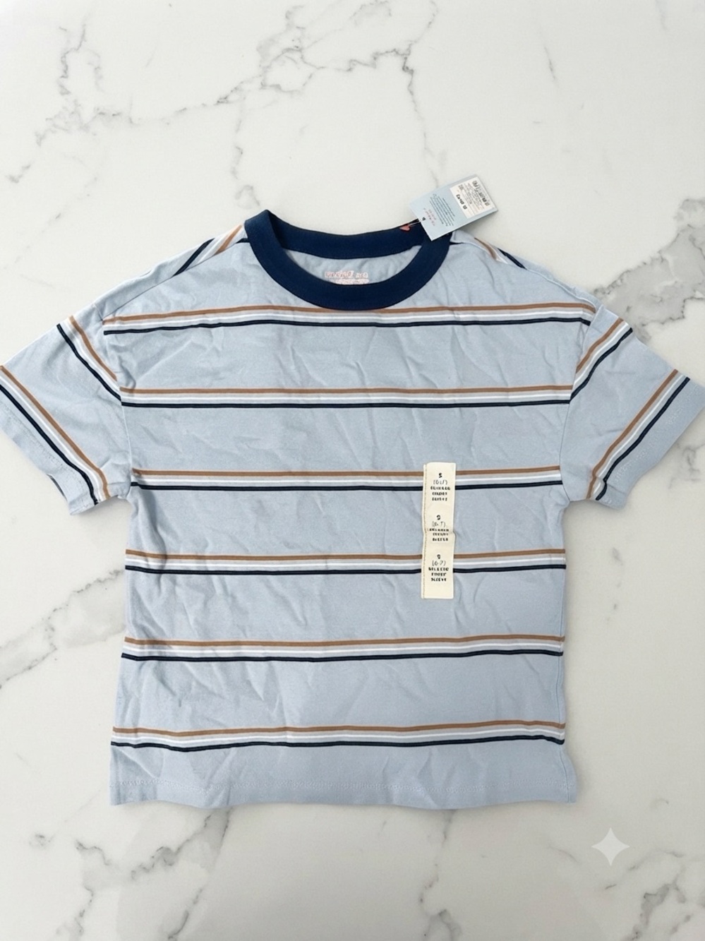 Light Blue Striped Kids Tee